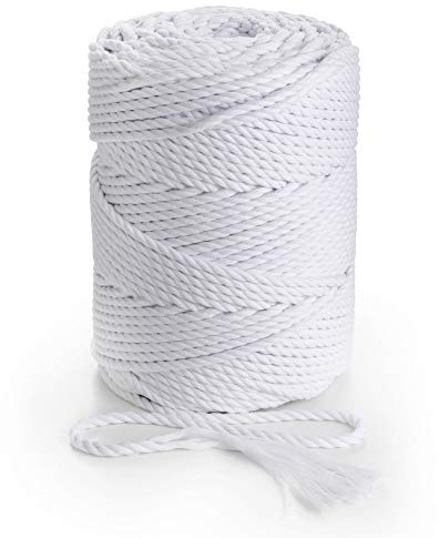 Cordón de Macramé 4mm, 150m, 1 Kg, 3 strand twisted Cuerda Teñida Tricapa de Algodón para Atrapasueños, Colgantes, Decoración de Pared, para Bodas, Cordel de Regalos - MB Cordas