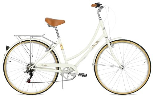 FabricBike Step City - Lady's Step Through Urban Bike 7 Speed. Vintage bike, Classic bicycle, Retro bicycle, Women's bicycle, Dutch bike. (Sand Cream)