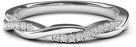 Sterling Silver 2.5mm Petite Twisted Vine Simulated Diamond Ring Wedding Band Matching Ring (12)