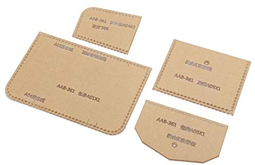 Leder Vorlage, Schablone für Lederarbeit Acryl 4 Stück Brieftasche Muster Werkzeug für DIY Lederprojekte