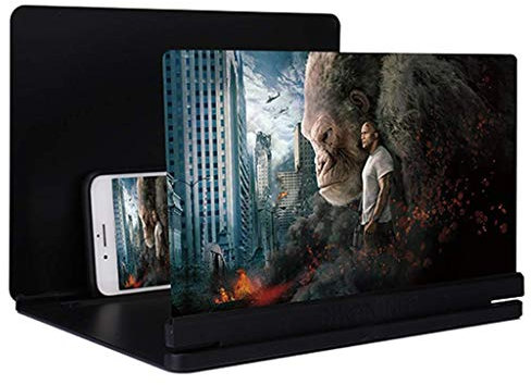 XBSLJ Bildschirm Vergrößerungsglas 3D-Bildschirmlupe mit Bluetooth-Lautsprechern, 3D-Bildschirmlupe, iPhone Xs/XR/X/8/8 Plus/7/7 Plus/6S, Galaxy S9 +/S9/S8, Unterstützung für Faltbare HD-Vide