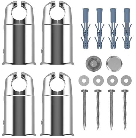MyHomeware Klemmträger für Handtuchheizkörper, flach und gebogen, Chrom, 19 mm Rohrbreite