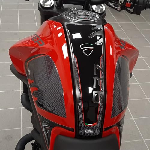 Resin Bike Motorbike 3D Stickers Compatible with Ducati Monster 937 2021-2026. Bike Tank Protector Grip from Impact and Scratches. Sticker 3D Resin Gadget Moto