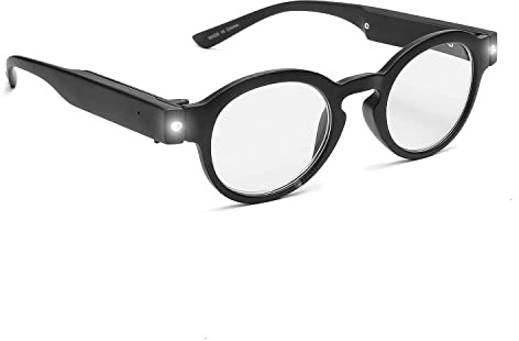 OKH Occhiali Da Lettura Rotondi Anti Luce Blu Con Lettori Led Luminosi E Luminosi Ricaricabili Per Uomini E Donne (1pacco, +1.5)