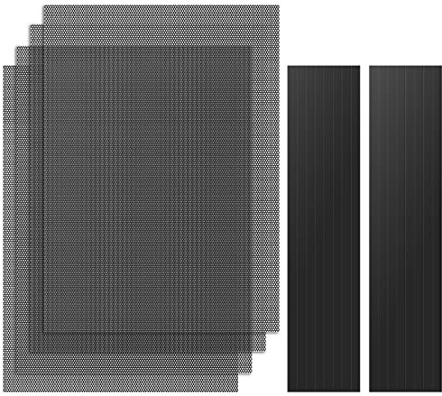 MoKo 400x300 mm DIY Filtre Anti-Poussière PC, [4PCS] Filtre de Ventilateur en PVC avec Bande Magnétique, Filtres de Couverture de Ventilateur Filtre en Maille pour Boîtier d'Ordinateur PC, Noir