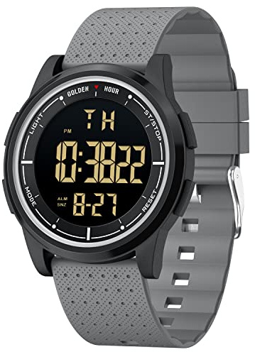 Affute Uhren Herren & Damen Minimalistisch Sport 5ATM Schwimmen Digital wasserdichte Armbanduhr, Ultra-Dünne Weitwinkel-Display Gummi-Armband Armbanduhr für Jungen Mädchen