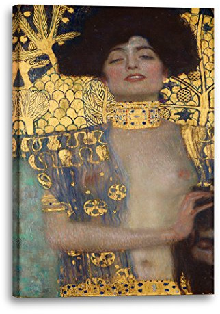 Printed Paintings Leinwandbild (30x40cm) Gustav Klimt: Judith I (1901), Leinwand auf Keilrahmen gespannt und fertig zum Aufhängen, hochwertiger Kunstdruck aus deutscher Produktion