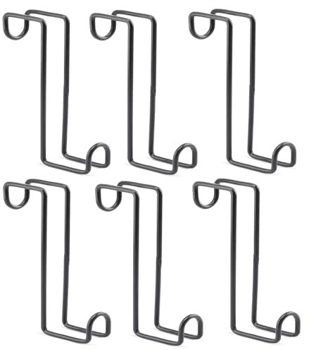 HDYEGY 6Pack 8 Inch Tack Hook Heavy Duty Metal Over Rail Tack Hooks Stall Hooks for Hanging Horse Bridles Halters and Buckets
