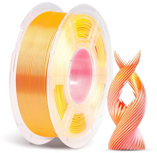 ANYCUBIC Silk PLA Filament, Dual Color PLA Silk Filament 1,75mm, 360° Farbwechsel 3D Drucker Filament, Seidentexturen Prächtige Farbe 1KG Rosa Gold