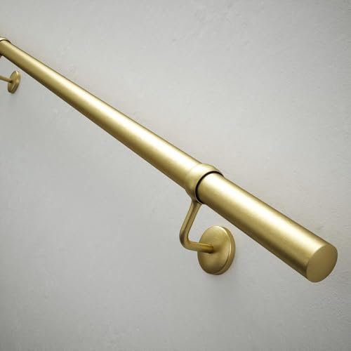 Rothley Satin Brass Stair Hand Rail Kit 1.2M - Internal Staircase Steel Banniser