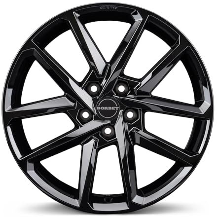 4x Borbet Felgen N 8.0x19 ET48 5x112 black glossy kompatibel mit Mercedes A C CLA E EQA EQB EQV GLA GLB M Marco R V Vito