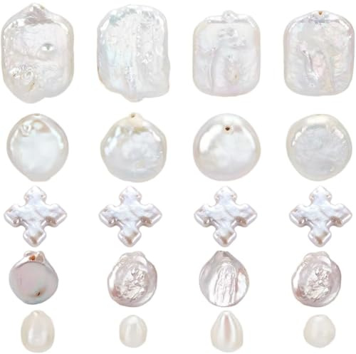 PH PandaHall 20pz 5 Stili Perle D'Acqua Dolce Naturali Perle Barocche Perle Naturali Irregolari per La Creazione di Gioielli Perline Fai Da Te Artigianato 5~22mm, Foro: 0.7mm
