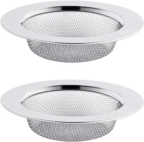 Set of 2 Stainless Steel Kitchen Sink Strainer Kitchen Sink Drain Strainer, Sink Strainers for Kitchen Sinks with Large Wide Rim 11.5 CM Diameter