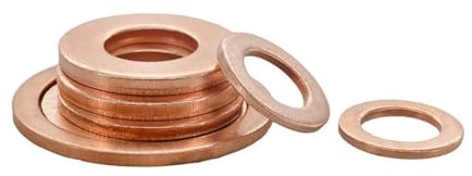 Kupfer-Unterlegscheiben, Flachring-Sumpfstopfen, M10.5 M12 M13 M14 M16 M17 M18 M20 Messing Kupfer Dichtung Boot Washer Flache Dichtung Ring Ölwanne Stecker Öl Dichtung Fitting 1,5mm(M18x22x1.5 20Pcs)