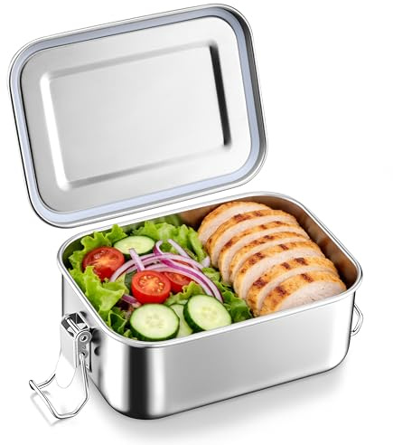 Homikit Brotdose, 650ml Edelstahl Bento Box für Kinder & Erwachsene
