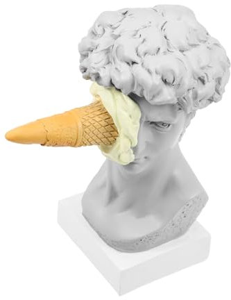 VICASKY Eiscreme David Statue Dekorative Harzskulptur Für Zuhause Kreative Desktop-Dekoration Feine Resinfigur Geschenkidee Für Familie Freunde
