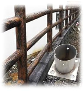 Round Post Surface Mount Base, Round Deck Post Wrap, Post Bracket Anchor Base, with Screws，for Railing Pavilion Porch Mailbox Wooden Fence Post(1pcs,90 * 100mm)