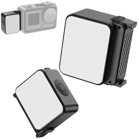 ULANZI LM18 2-Pack Vlogging Light Mini LED Action Camera Video Light Magnetic Photography Fill Lighting for DJI Osmo Action 3/4 Camera Cage Accessories and Ulanzi PK-06 Pocket 3/4 Expansion Adapter