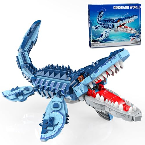 TYCOLE Mosasaurus Bauspielzeug 805 Teile Dino Spielzeug Modell | Dinosaurier ab 7 Jahre für Jungen Mädchen Kinder Teile Klemmbausteine Geschenk zu Halloween Weihnachten Geburtstag