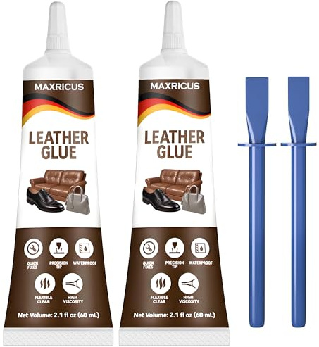 120ml Professional Leather Glue – Extra Strong, Flexible Waterproof Adhesive for Bags, Sofas, Car Seats – Bonds Leather – Quick Drying, No Residue – Precision Tip for DIY Repairs & Crafts (60ML*2Pcs)