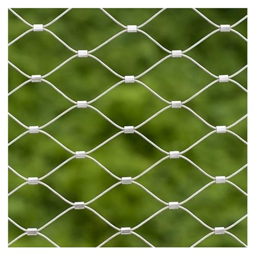 VXHCS 304 Edelstahl-Seilnetz, Absturzsicherungsnetz für Große Höhen 4cm/1,5mm Sicherheitsnetz für Balkone Tier und Geflügelschutzzaun(2.5x15m)