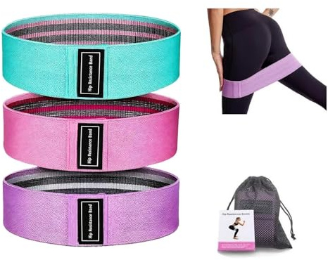 LifgWas 3pcs Bandas Elasticas Musculacion Fitness, Gomas Elasticas Musculacion, Bandas elasticas Fitness Antideslizantes, Cintas elasticas musculacion de Resistencia para Yoga Pilates Glúteos Piernas