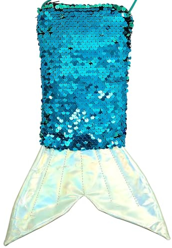 W WIDMANN MILANO Party Fashion - Meerjungfrauen Umhängetasche | Tasche in Flossenform mit Pailletten als Kostümzubehör für Karneval und Mottoparty