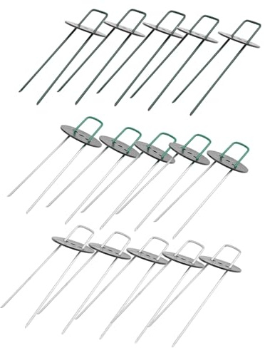 GAROZATION Lot de 30 Set de Set de Piquets de Sol Galvanisés de U pour Pelouse Synthétique et Canopies, Fixation Extérieure Robuste pour Jardin et Gazon Artificiel
