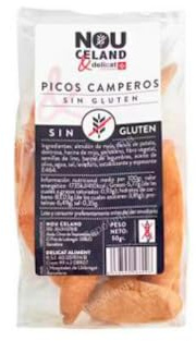 Picos Camperos sin Gluten, Aperitivo Artesanal, 50g. Pack de 4