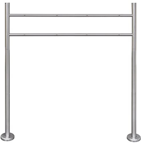 Supporto in acciaio inox per cassetta delle lettere doppia, autoportante, con kit di montaggio, metallo resistente alle intemperie, piastra di base stabile, ideale per giardino, vialetto e ingresso