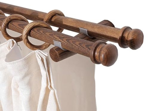 Walnut-Sle ain-stav 300 cm dubbel trästång tung-Du fuktbeständig idealisk för sovsalar och lägenheter enkel och dubbel alternativ tillgänglig