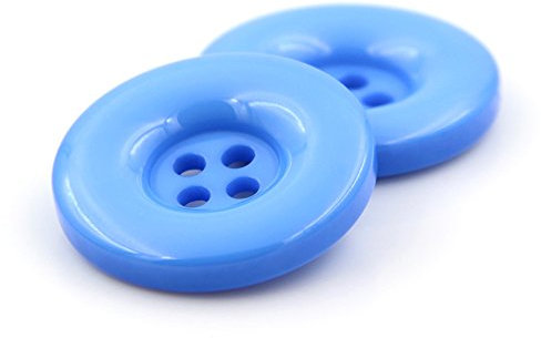 Knöpfe aus Kunstharz, rund, 4 Löcher, für Kleidung, Heimwerken, Basteln, Scrapbooking, 10 Stück, blau, 18 mm