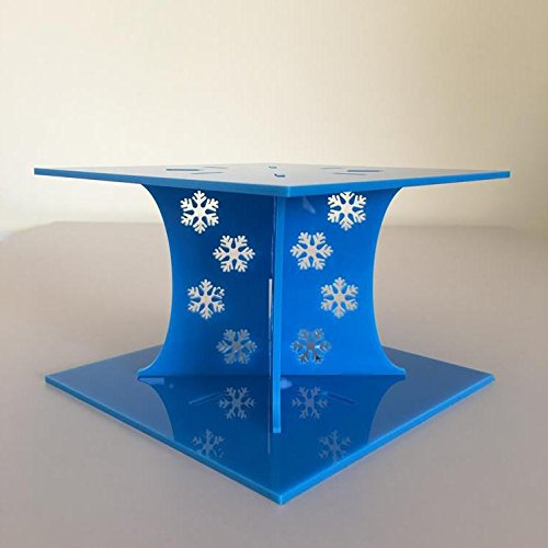 Frozen - Separador cuadrado para tartas de boda o fiesta, azul, Base 18 cm, Top 15 cm