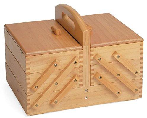 Nähkasten 31 x 23 x 17,5 cm/aufklappbar/Holz Kiefer