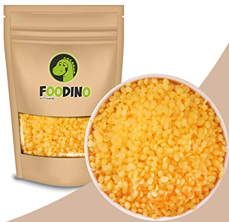 Foodino Bienenwachs Pastillen gelb ohne künstliche Aromen Bienenwachs Pastillen ungeschwefelt 500g 2,5kg wiederverschließbar Premium Qualität (1kg)