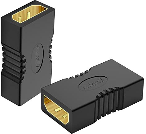 J&D 8K HDMI Coupler, 8K@60Hz/4K@120Hz HDMI 2.1 Female to Female Connector HDMI Extender, supporto 3D, HDR, HDCP, ARC, compatibile con DVD, Blu-ray, TV, Laptop, PC, Monitor, 2 Confezioni
