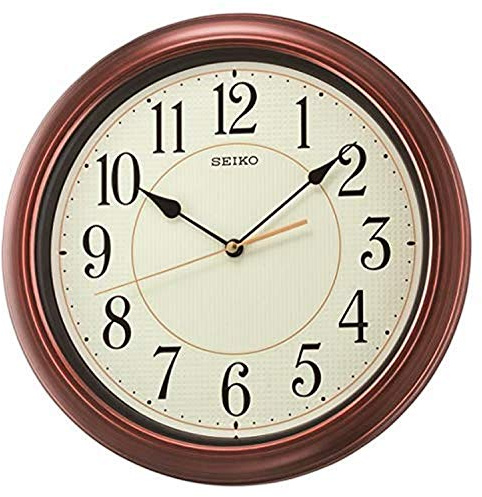 Seiko Wanduhr, nummeriert, Holz-Finish, 33 cm, Braun
