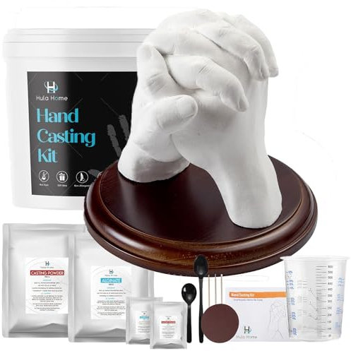 Kit para hacer manos de yeso, para parejas o familia, placa de montaje incluida, molde de mano de yeso, kit de escultura de recuerdo, regalos para ella, niños, bodas, aniversarios