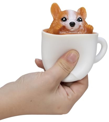 Schylling valp i en kopp - klämma för att avslöja bedårande koffeintema följeslagare - stil kan variera (paket med 1)