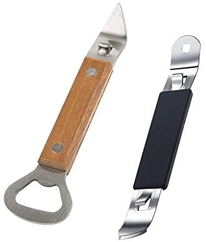 Smart Cook Bottle Opener Can Punch Opener With Riveted Wood Handle And Magnetic Bear Bottle Openers Can Tapper Stainless Steel Set Of 2 Units
