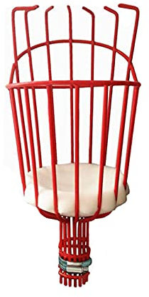 Bseical Herramienta Recolectora De Frutas Extensible, Recolector De Frutas con Ajustable Telescópica-Polo Y Canasta Liviano con Amortiguar, para Obtener Manzanas,Naranjas,Peras,Mangos (Cesta, roja)