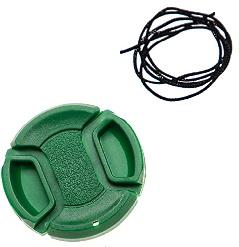 vhbw copriobiettivo universale 40,5 mm compatibile con fotocamera, DSLR - plastica, verde, con maniglia interna