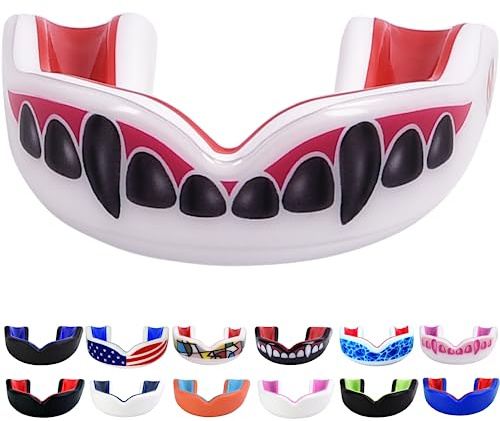 Oral Mart White/Red Youth Black Vampire Fangs Mouth Guard for Kids