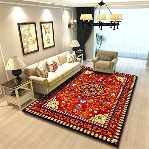 Outdoor Teppich XXL rot Carpet Living Room Carpet Wohnzimmer Couchtisch Schlafzimmer Sofa Kissen Tisch Stuhl Teppich 300X400CM bettvorleger Schlafzimmer rutschfest kurzflor Teppich