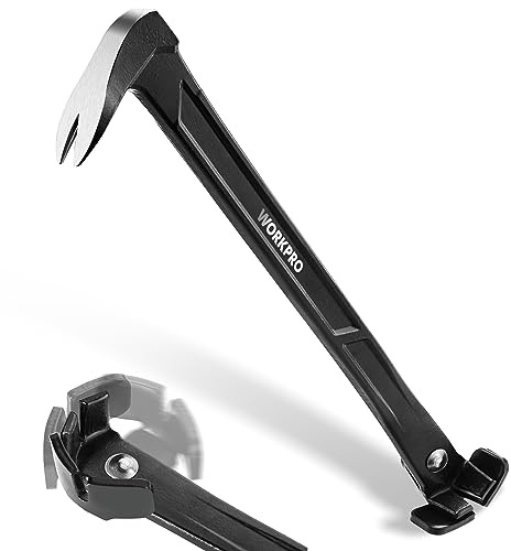 WORKPRO 13 Nail Puller, Cats Paw Pry Bar, Nail Remover Tool with Cats Paw and Rocking Nail Puller, Crowbar for Home Remodeling, Professional Carpentry, Woodworking Projects