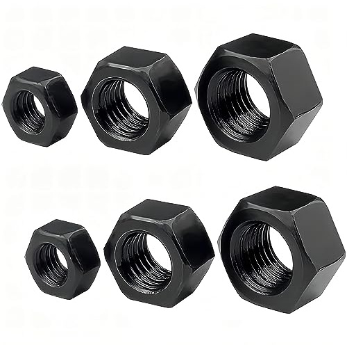 Qrity 20 Stück Sechskantmuttern M5, Schwarze Hexmuttern, Sicherheitsmuttern, Sechskantmuttern Aus Stahl, Schraubenmutter, Muttern für Wohngebäude, Industriegebäude, Reparaturen