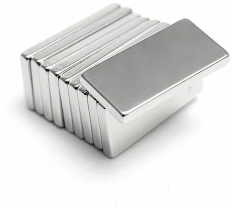 Imanes Rectangular, Potentes Imane de Barra, Magnet de Neodimio para Artes, Imanes Nevera, 20 x 10 x 2 mm Imanes Fuertes para Tarmario de Cocina, Pizarra Blanca, Tablero Magnético, Oficina, 10 Piezas