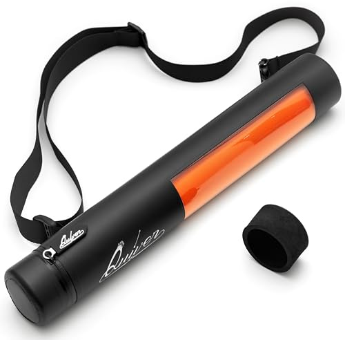 Quiver Time Black XL Orion Playmat Tube - TCG Playmat Tube Case with Waterproof Zipper, Hidden Dice Pocket, Adjustable Removable Shoulder Strap, See-Through Window, Fits 14 and 15 playmats