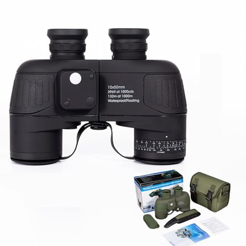 wcpqt Tragbares Fernglas 10 X 50, Wasserdichtes Marine-Fernglas, Nachtsicht-Teleskop, Superhelles Fernglas, FüR Die Vogelbeobachtung, Besichtigung, Jagd, Feldbeobachtung
