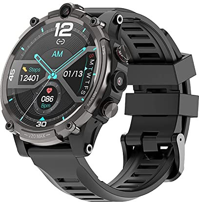ASVIL 4G Smart Watch Smartwatch with SIM Card Slot 1.6Inch Full Touch Screen Video Call Bluetooth Smartwatch GPS 4G+128G Storag for Men Black